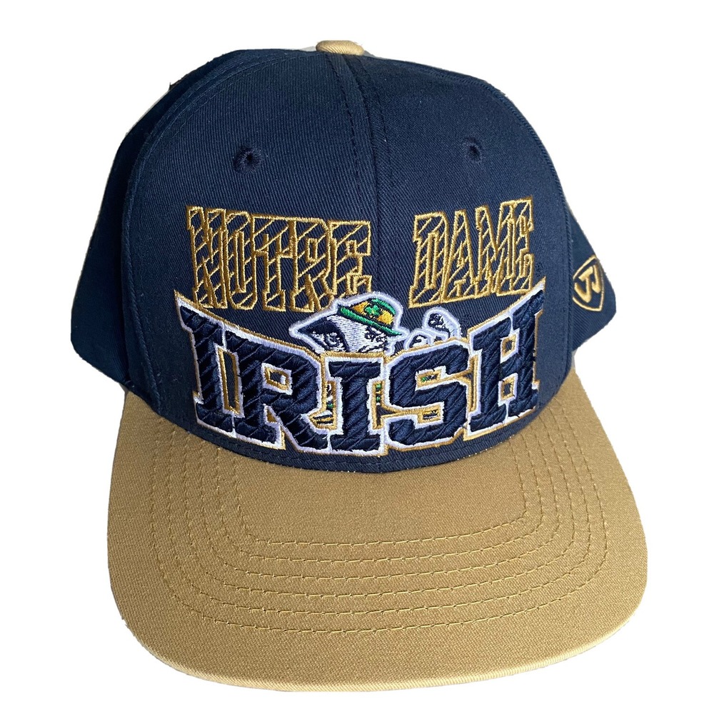 Notre Dame Snapback Hat Navy Blue ND Fighting Irish Spell‎ Out Vintage Hat
